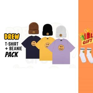 Drew T-Shirt #1 (A43) + Beanie + FREE Socks